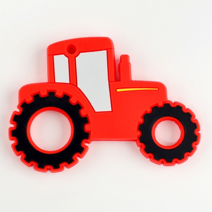 Прорезыватель силиконовый для зубов «Трактор», цвет красный Прорезыватель силиконовый для зубов «Трактор», цвет красный