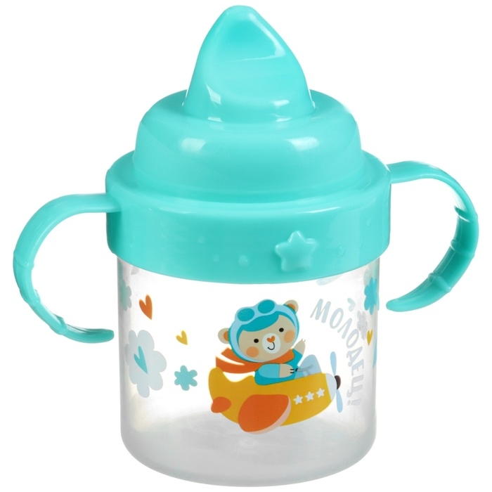 Поильник детский с твёрдым носиком «мишка», 140 мл., с ручками, цвет бирюзовый Поильник детский с твёрдым носиком «мишка», 140 мл., с ручками, цвет бирюзовый