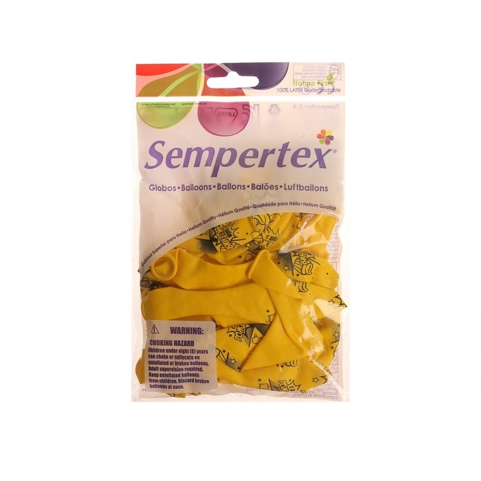 Воздушный шар латексный 12" &laquo;С Днём Рождения. Комикс 2&raquo;, пастель, цвет жёлтый, 15 шт.