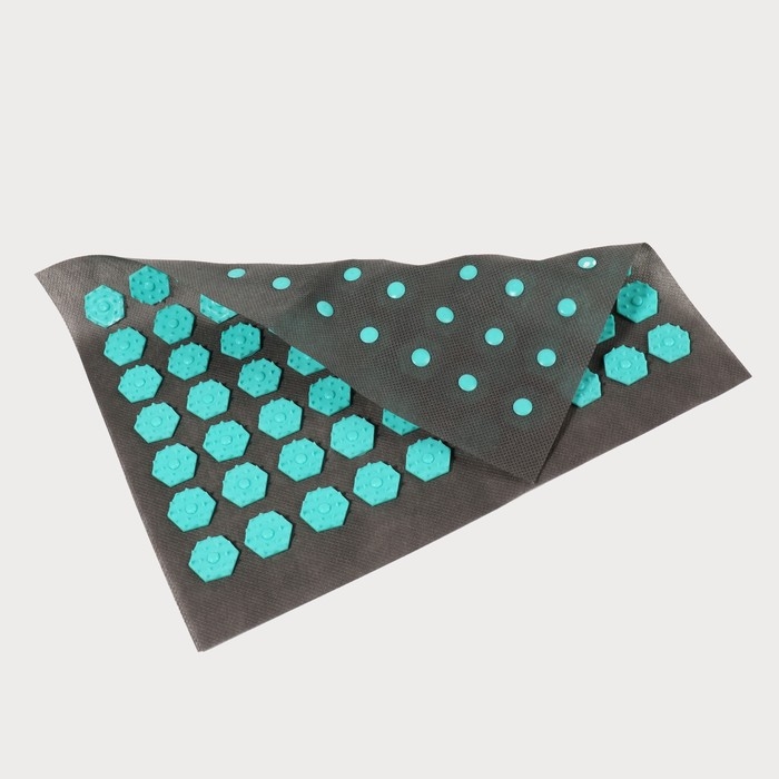 Ипликатор-коврик, основа текстиль, 70 модулей, 32 × 26 см, цвет тёмно-серый/бирюзовый Ипликатор-коврик, основа текстиль, 70 модулей, 32 × 26 см, цвет тёмно-серый/бирюзовый