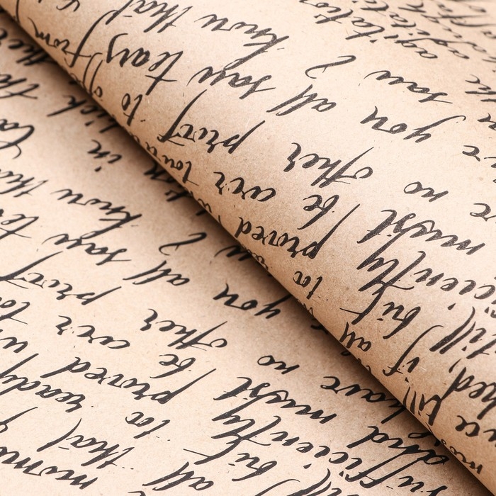 Бумага упаковочная крафт, черная-рукопись, 0,67 х 10 м Бумага упаковочная крафт, черная-рукопись, 0,67 х 10 м
