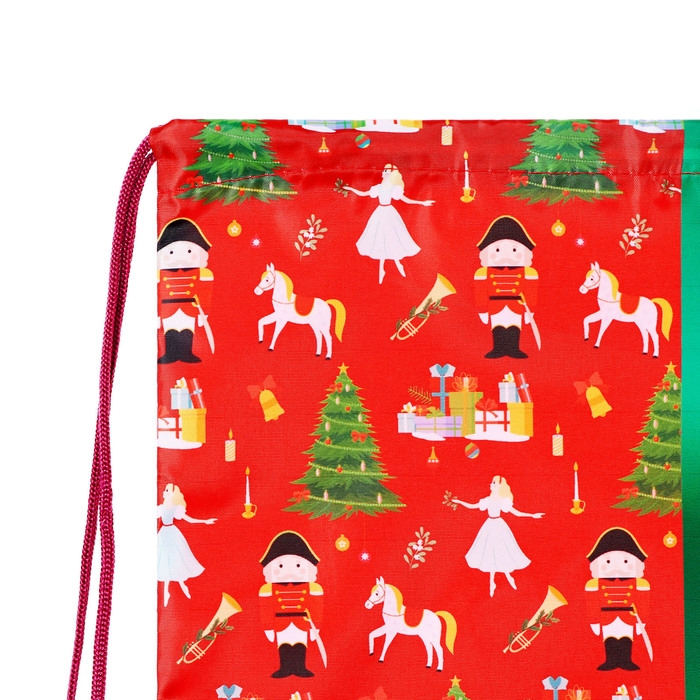 Новый год. Сумка под сладости 290 x 340 мм Новый год. Сумка под сладости 290 x 340 мм "Подарок с бантом" (мягкий полиэстер плотностью 210D)