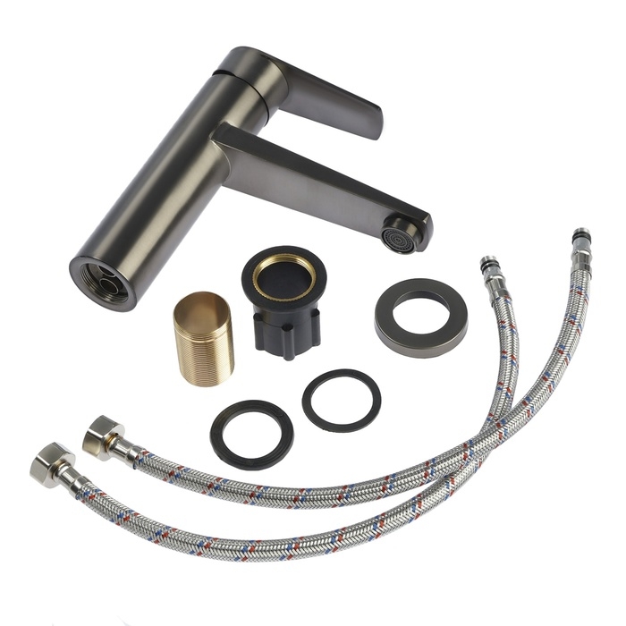 Смеситель для раковины ZEIN Z3761, однорычажный, высота излива 10.5 см, графит Смеситель для раковины ZEIN Z3761, однорычажный, высота излива 10.5 см, графит