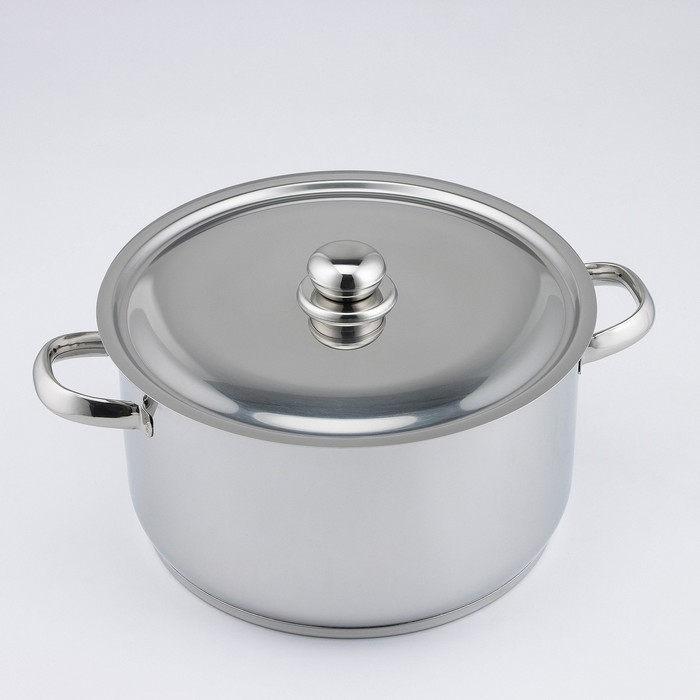 Кастрюля цельнотянутая, 9 л, d=28 см, капсульное дно, индукция Кастрюля цельнотянутая, 9 л, d=28 см, капсульное дно, индукция