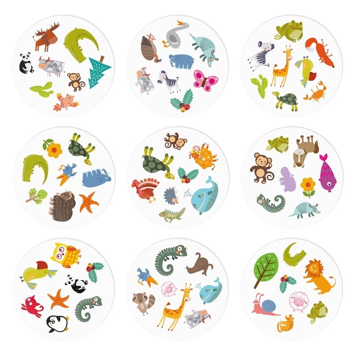 Настольная игра на реакцию и внимание «Гиганский Дуббль. Животный мир», 55 карт, 5+ Настольная игра на реакцию и внимание «Гиганский Дуббль. Животный мир», 55 карт, 5+