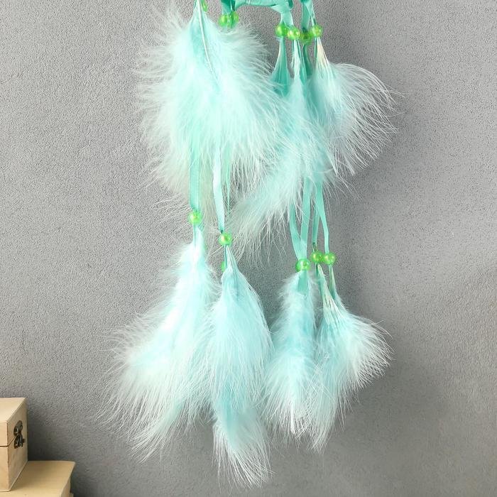 Ловец снов Ловец снов "Паутинка с жемчужинами" d=11 см светло-зелёный 40 см