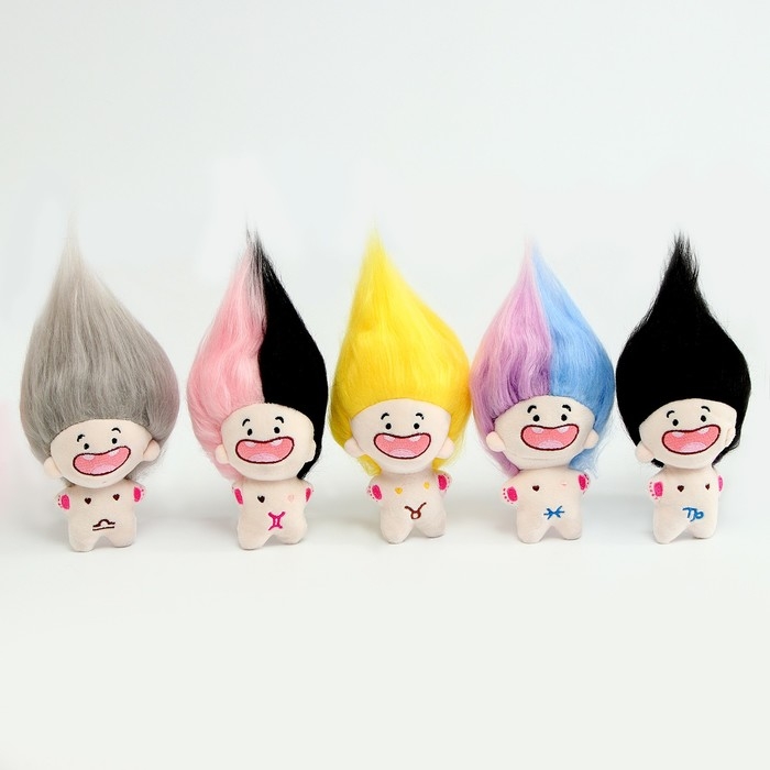 Мягкая игрушка «Тролли», на брелоке, 12 см, цвет МИКС Мягкая игрушка «Тролли», на брелоке, 12 см, цвет МИКС