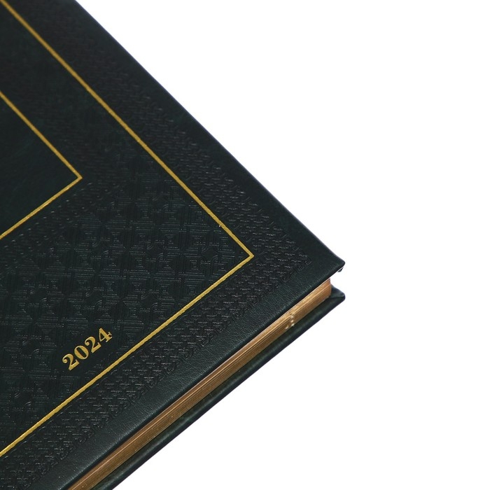 Ежедневник датированный 2024 A5 176 листов, deVENTE.Symbol, твёрдая обложка из искусственной кожи, тиснение фольгой, ляссе, кремовый блок 70 г/м2, зелёный Ежедневник датированный 2024 A5 176 листов, deVENTE.Symbol, твёрдая обложка из искусственной кожи, тиснение фольгой, ляссе, кремовый блок 70 г/м2, зелёный