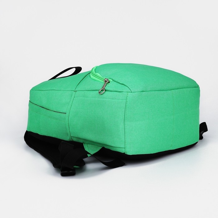 Рюкзак школьный из текстиля на молнии, 3 кармана, FULLDORN, цвет зелёный