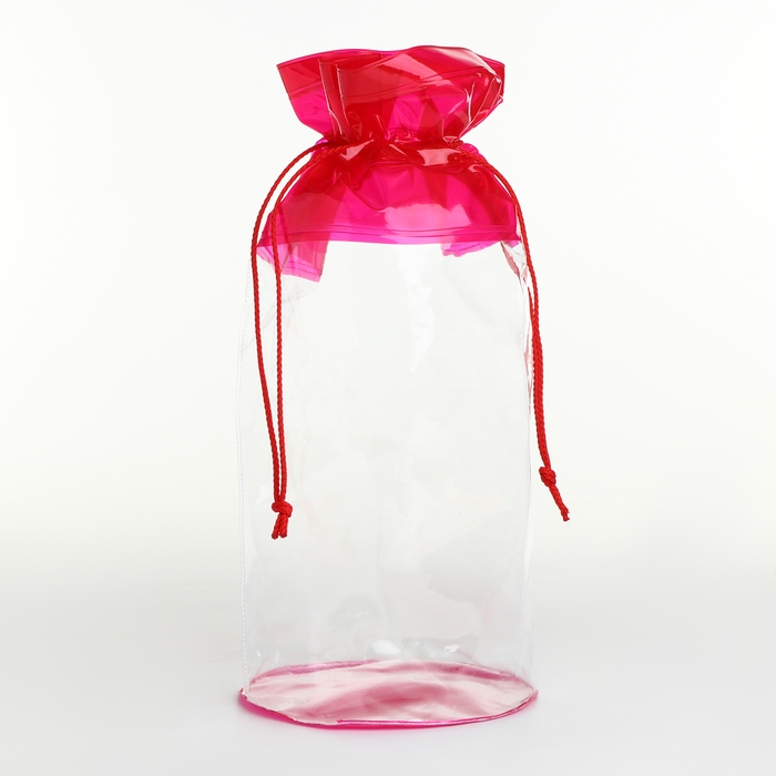 Косметичка на шнуре, цвет прозрачный/красный Косметичка на шнуре, цвет прозрачный/красный