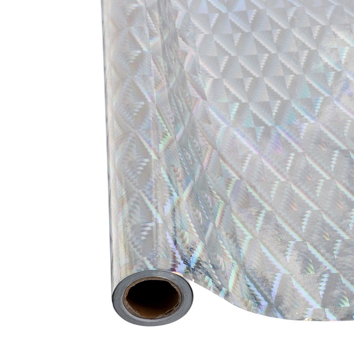 Пленка самоклеящаяся, голография, серебристая, 0.45 х 3 м, 3 мкм Пленка самоклеящаяся, голография, серебристая, 0.45 х 3 м, 3 мкм