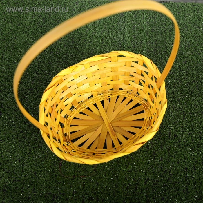 Набор корзин плетёных, жёлтых, бамбук, 3 шт. Набор корзин плетёных, жёлтых, бамбук, 3 шт.