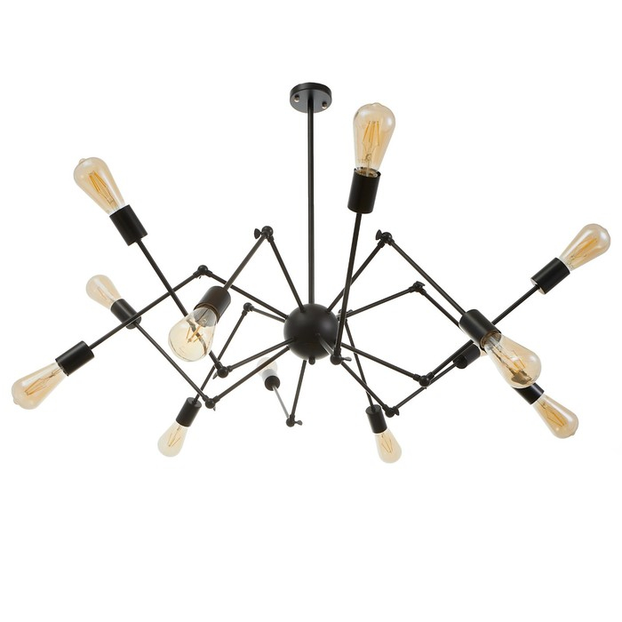 Люстра "Краб" E27 12х40Вт черный 80х80х100 см BayerLux