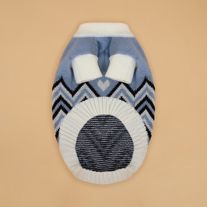 Свитер  Свитер "Волна", L (ДС 29, ОШ 29, ОГ 29-49 см), голубой