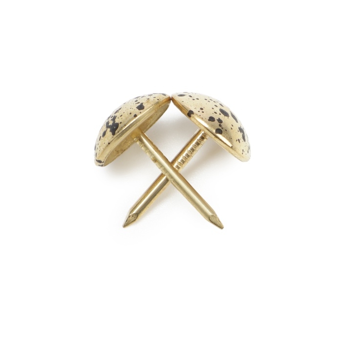 Гвозди ТУНДРА, декоративные, обивочные, 11х17 мм, античное золото, фасовка 50 шт Гвозди ТУНДРА, декоративные, обивочные, 11х17 мм, античное золото, фасовка 50 шт