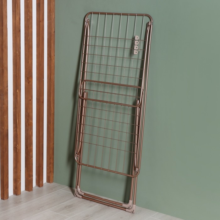 Сушилка для белья напольная складная, рабочая длина 20 м, высота от пола 95 см, ширина 54 см, цвет розовое золото Сушилка для белья напольная складная, рабочая длина 20 м, высота от пола 95 см, ширина 54 см, цвет розовое золото