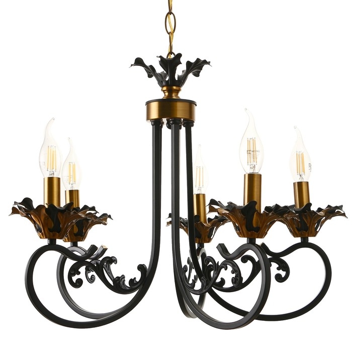 Люстра  Люстра "Мэдфи" 5хЕ14 40Вт черно-золотой 55х70х55 см BayerLux