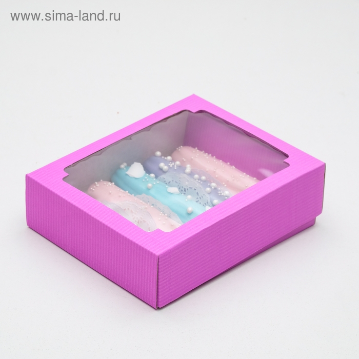 Коробка с окном, сиреневая, 18 х 15 х 5 см Коробка с окном, сиреневая, 18 х 15 х 5 см