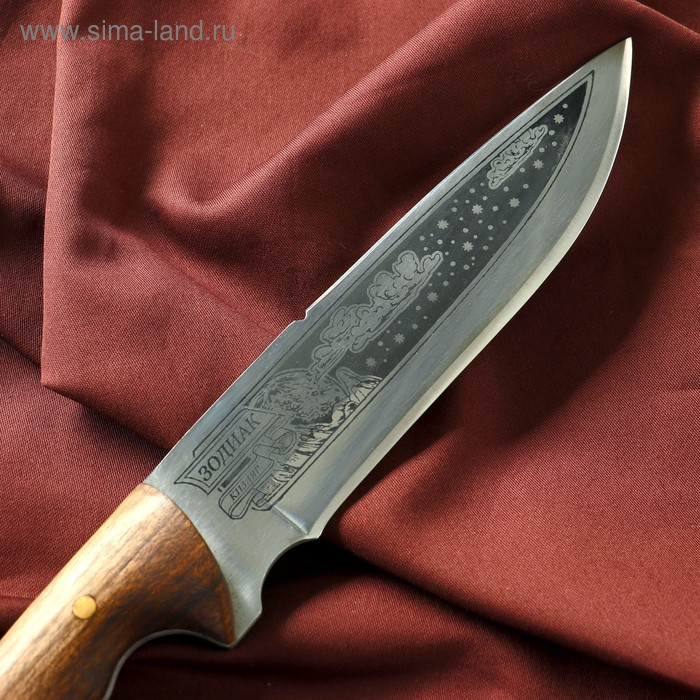 Нож кавказский, туристический Нож кавказский, туристический "Зодиак" с ножнами, сталь - 40х13, вощеный орех, 14.5 см