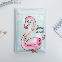 Подарочный набор новогодний обложка на паспорт и ежедневник антистресс Flamingo winter party