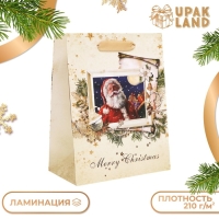 Новый год. Пакет подарочный, ламинированный, "Открытка",18 х 23 х 10 см.