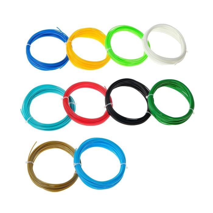 Комплект 3Д ручка с дисплеем желтая + пластик PLA 10 цветов по 10 метров Комплект 3Д ручка с дисплеем желтая + пластик PLA 10 цветов по 10 метров