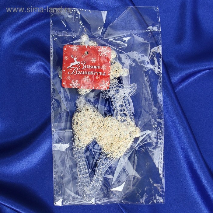 Украшение ёлочное Украшение ёлочное "Олень" 18х9 см, 13х13,5 см, микс, прозрачный