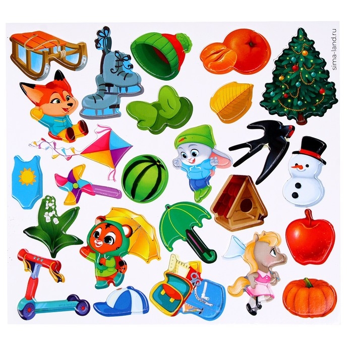 Развивающие магниты «Времена года» Развивающие магниты «Времена года»