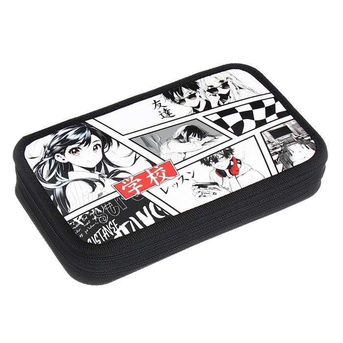 Пенал 2 секции, 125 х 205 х 40 мм, Calligrata 30П26/2  Пенал 2 секции, 125 х 205 х 40 мм, Calligrata 30П26/2 "Аниме", ламинированный картон