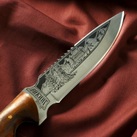 Нож кавказский, туристический "Викинг" с ножнами, сталь - 40х13, вощеный орех, 14.5 см
