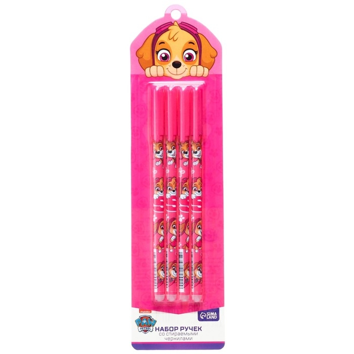 Ручка пиши стирай, 4 штуки, Щенячий патруль Ручка пиши стирай, 4 штуки, Щенячий патруль