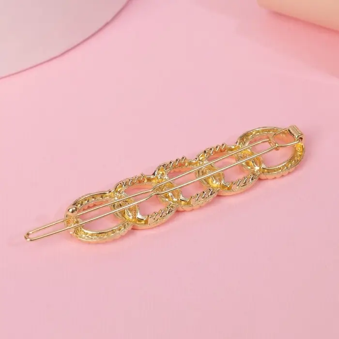 Зажим для волос "Жаклин" круги, 7,5 см, золото