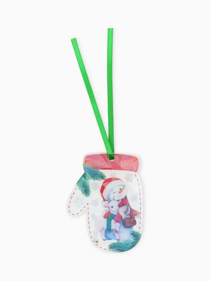 Елочная игрушка, акрил, с голографией, 4.7&times;6 см &laquo;Варежка. Козочка&raquo;