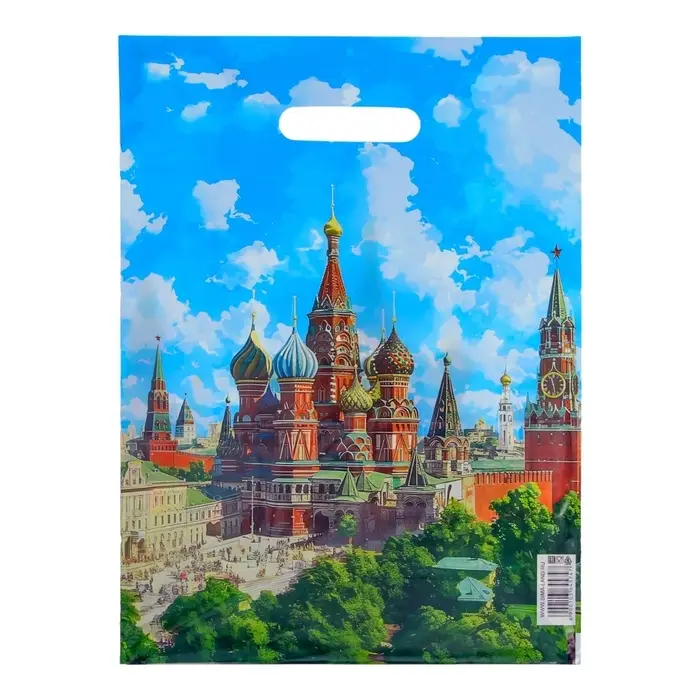 Пакет подарочный &laquo;Кремль&raquo;, полиэтиленовый с вырубной ручкой, 30&times;40 см 50 мкм