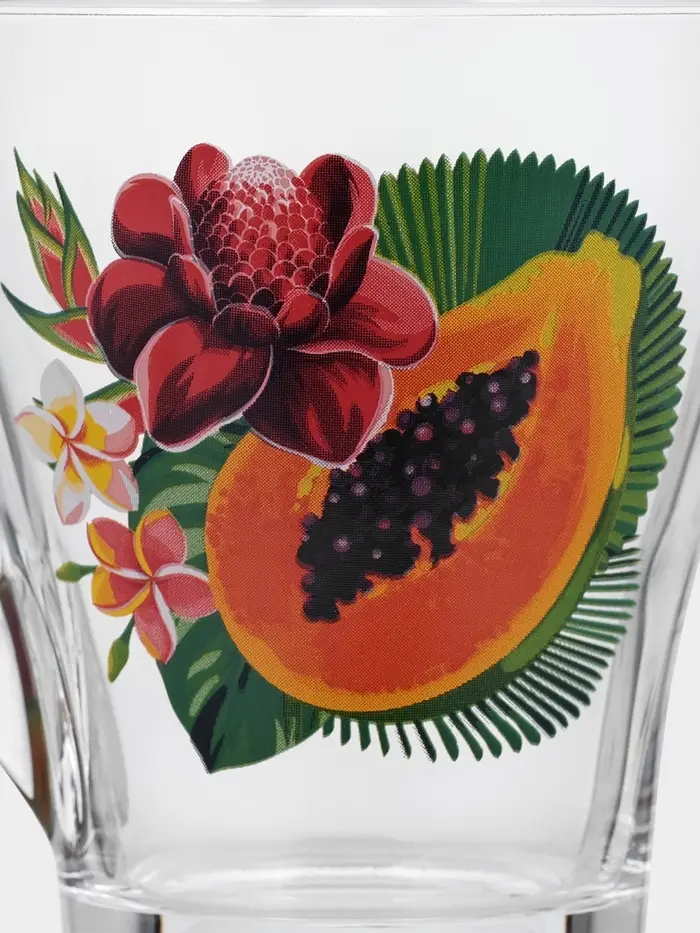 Кружка &laquo;Тропические фрукты&raquo;, 250 мл, стекло, прозрачная, рисунок МИКС