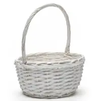 Корзина плетёная для хранения Havu, с ручкой, лоза, белая, набор 2 шт.