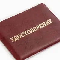 Обложка Удостоверение 11*0,3*8 см, Иск кожа, тисн. золото, бордовый