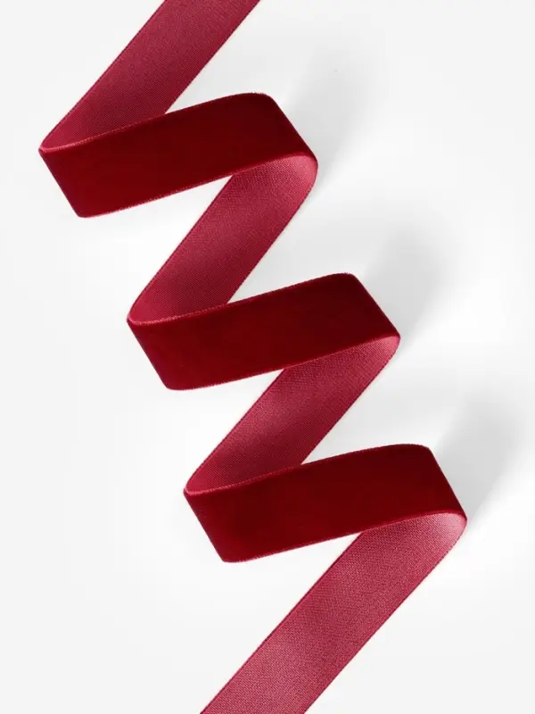 Лента бархатная, 20 мм, 18&plusmn;1 м, бордовая №46