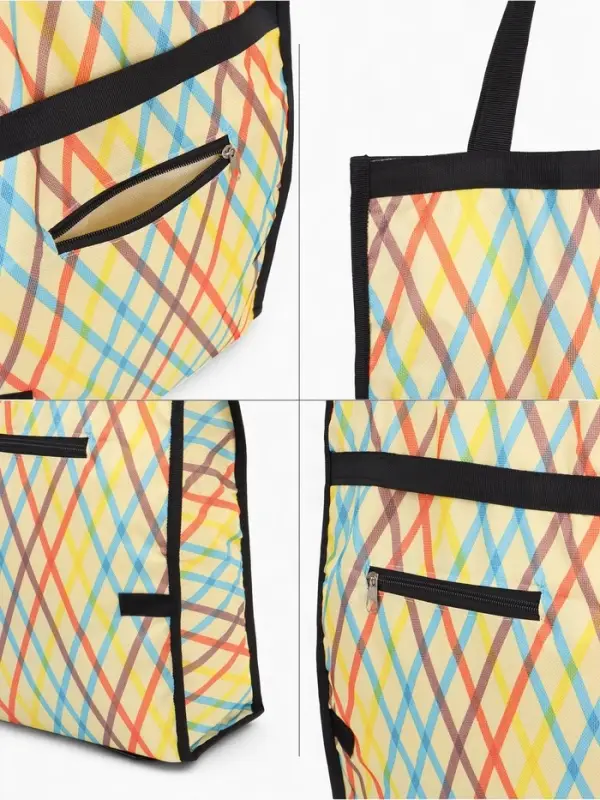 Сумка тележка хозяйственная &laquo;Ромбы&raquo;, складная, на липучке, 2 колеса, наружный карман, 32&times;13&times;52 см, разноцветная