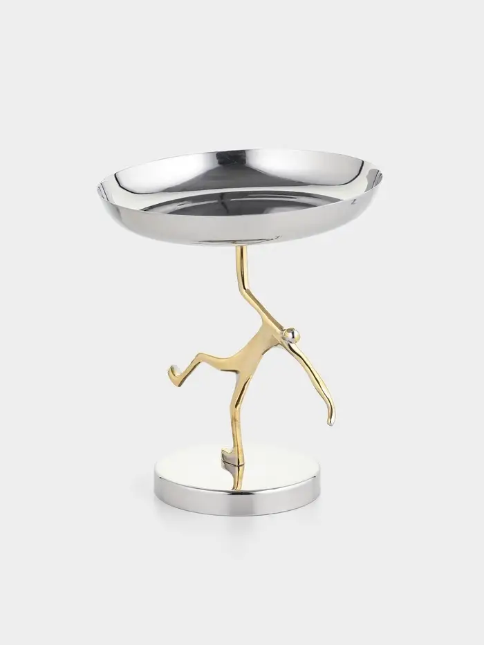 Салатник на подставке &laquo;Человек&raquo;, 17&times;17&times;20 см, нержавеющая сталь, латунь