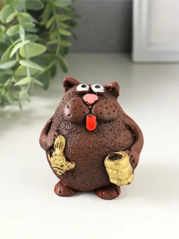Фигурка &laquo;Кот с кружкой&raquo;, 7&times;5.5&times;6.5 см, МИКС