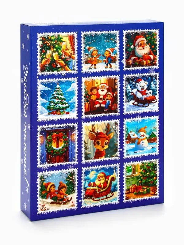 Адвент календарь новогодний с мёдом «Счастливого Нового года», облепиха, кедровые орешки, малина, цитрус, клубника Адвент календарь новогодний с мёдом «Счастливого Нового года», облепиха, кедровые орешки, малина, цитрус, клубника