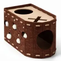 Домик для кошек &laquo;Лайнер&raquo;, 52&times;30&times;30 см, раскладной, войлок, коричневый