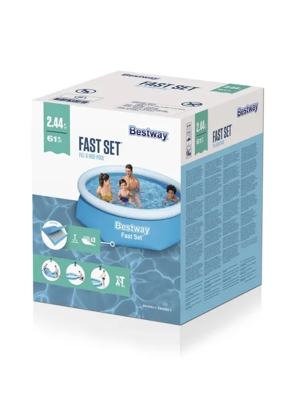 Бассейн надувной Bestway Fast Set 57448/57494, 244&times;61 см, круглый