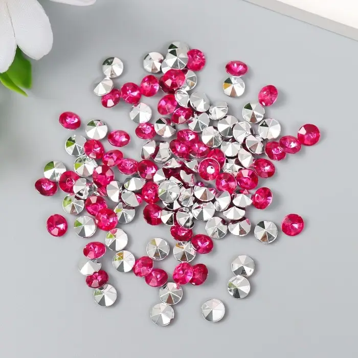 Декор для творчества в бутылочке "Стразы. Фуксия" набор 250 шт d=0,6 см 4х3х3 см