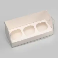 Коробка для 3 капкейка 24&times;10&times;10 см, белый