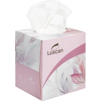 Салфетки косметические Luscan 2сл 90шт/уп в кубе белые