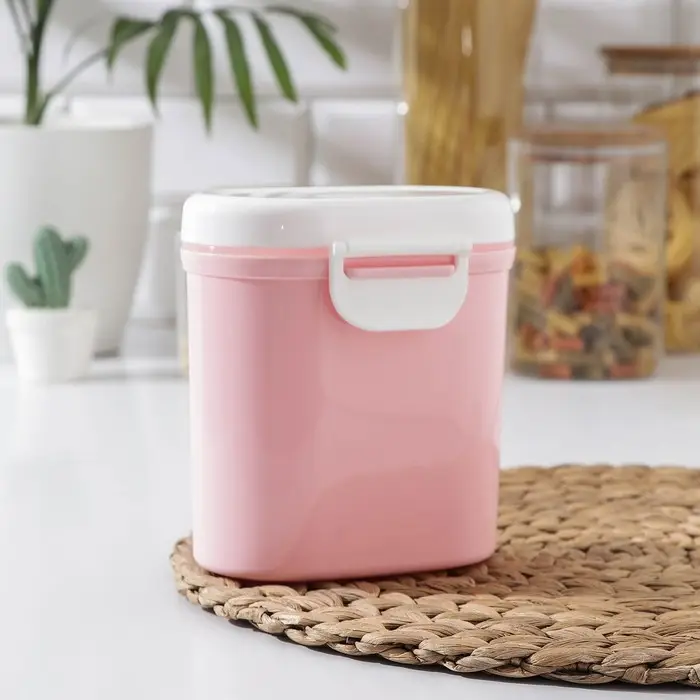 Банка пластиковая для сыпучих продуктов «Удовольствие», овальная, с ложкой, 13,5×9,5×14 см, цвет МИКС Банка пластиковая для сыпучих продуктов «Удовольствие», овальная, с ложкой, 13,5×9,5×14 см, цвет МИКС