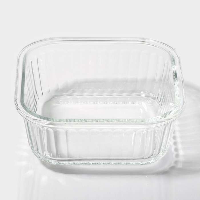 Контейнер для еды из жаропрочного стекла Доляна «Шиаду», квадратный, 800 мл, 15×7 см