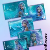 Альбом для рисования А4 ErihKrause Aquamarine, 40 листов, на скобе, МИКС
